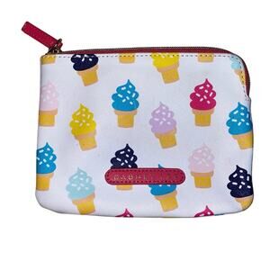 Dabney Lee Ice Cream Print Cosmetic Pouch Zip Wristlet Makeup Bag